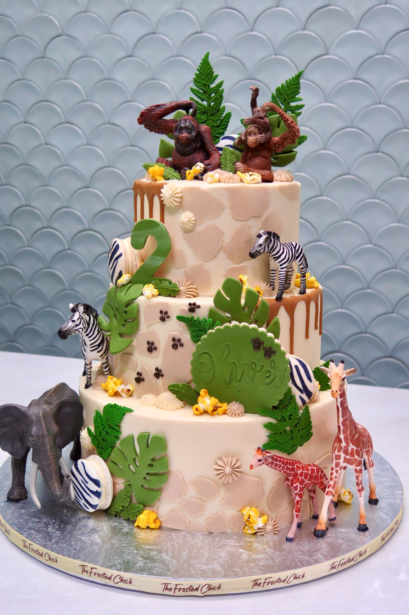 safari jungle animals 3 tiers